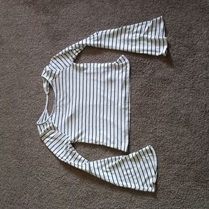 Striped long sleeve shirt.